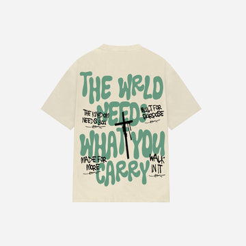 WRLD NEEDS WHAT YOU CARRY TEE (CREAM)