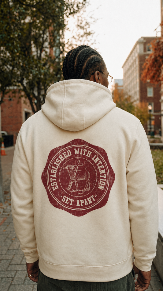 CALLED BY JESUS CHRIST HOODIE – BONE / WINE