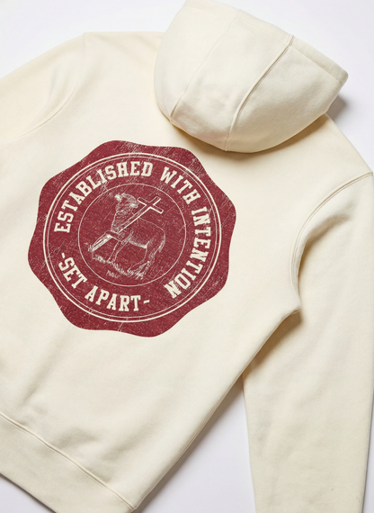 CALLED BY JESUS CHRIST HOODIE – BONE / WINE