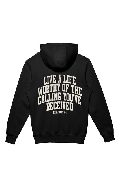 LIVE WORTHY OF THE CALLING HOODIE – CORE BLACK